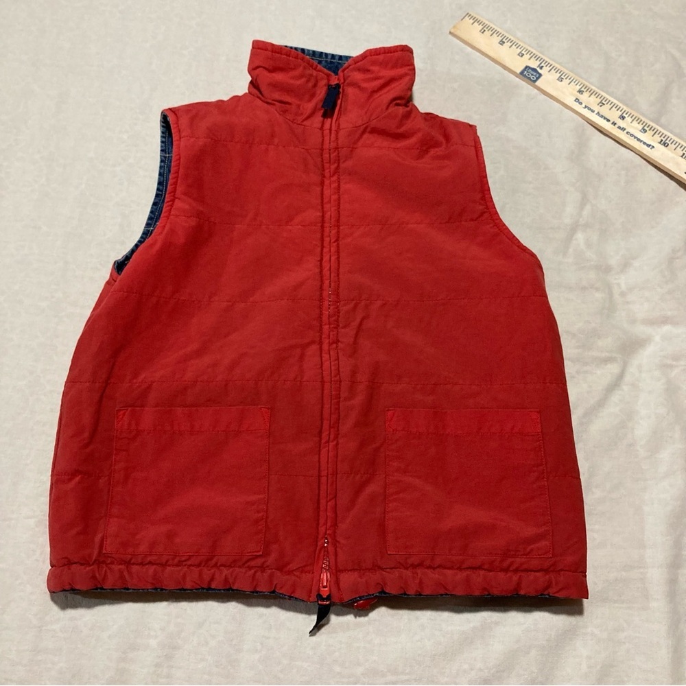Calvin Klein Jeans Vintage Denim/Red Quilted Reversible‎ Vest | Gilet - Picture 5 of 11